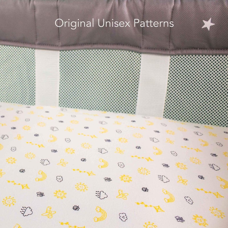 Luvberries 100% Organic Cotton Bassinet Sheets (Set of 2) for The Guava Lotus Travel Bassinet - Baby and Newborn, Fitted Bassinet Sheets, for Boys & Girls (Day and Night) - Image 5